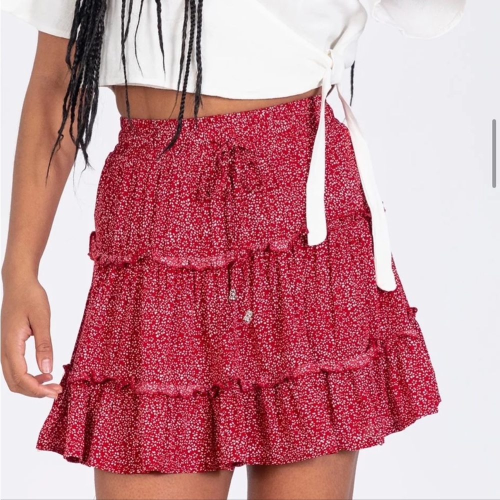 Princess Polly red mini skirt